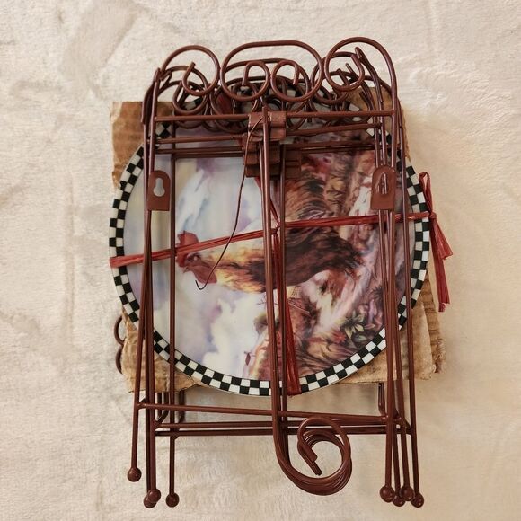 Decorative Rooster Plates With Display Set of 4 - Picture 3 of 8